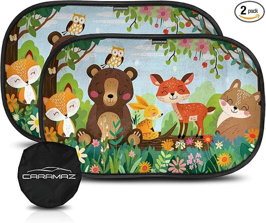 CARAMAZ Car Window Shade for Baby with Certified UV-Protection 2 Pack - 20"x12"