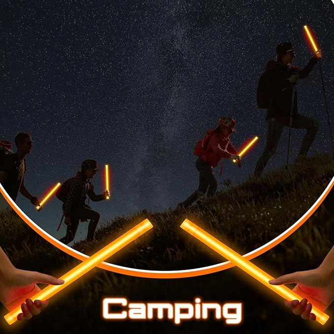 Lewtemi 10 Pcs Large Glow Sticks Big Giant Jumbo Halloween Christmas Emergency Light Stick for Camping Accessories, Survival Kit
