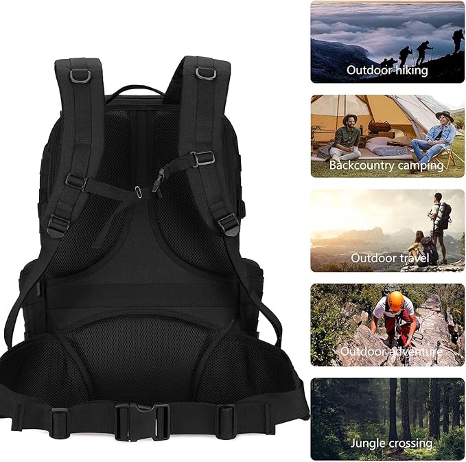 50L Military Tactical Backpack 3 Day Assault Pack Molle Daypack Hiking Backpack for Men and Women
