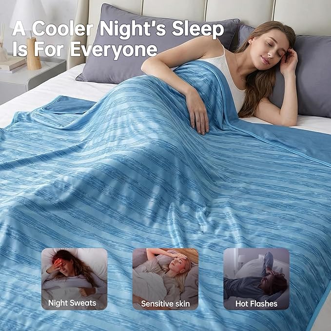 Guohaoi Cooling Blankets for Hot Sleepers,Arc-Chill Q-Max >0.5 Cool Fiber,100% Oeko-Tex Certified,Twin Full Size Lightweight Summer Cool Blanket for Travel/Outdoor Ultra Cold Breathable,60''x90''