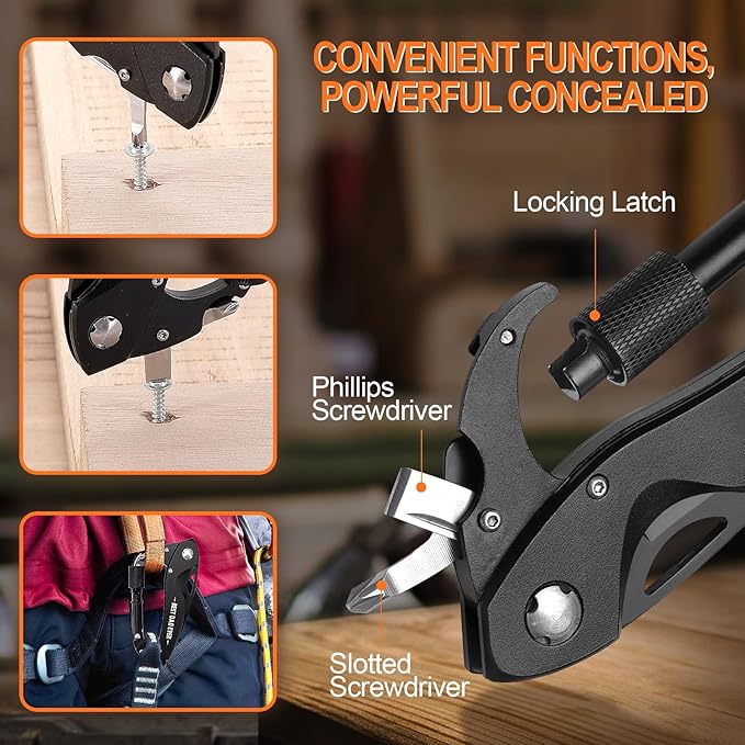 Birthday Gifts for Men Dad Him Husband, Multitool Carabiner With "Best Dad Ever", Fathers Day Dad Gifts from Daughter Son, Cool Gadgets for Men, Tactical Survival Gear for Camping And Hiking