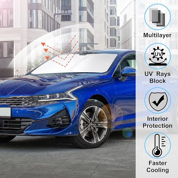 Windshield Sun Shade Custom Fit 2021 2022 2023 2024 2025 2026 Kia K5 / 2020 2021 2022 2023 2024 2025 2026 Hyundai Sonata Accessories Front Sunshade Window Sun Shades