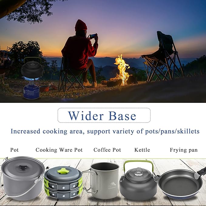 Backpacking Stove Portable Camping Stove Burner, Caudblor Small Backpack Stoves with Butane Adapter, Lightweight Hiking Stove with Carrying Case for Travel, Little Father's Day gifts Camp Stove