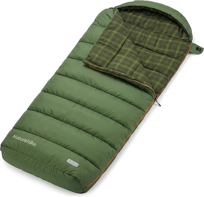 Naturehike Big & Tall Flannel Sleeping Bag for Adults, XXL Sleeping Bag for All Seasons, Machine Washable Sleeping Bags for Camping Hiking Hunting, Compression Sack Included