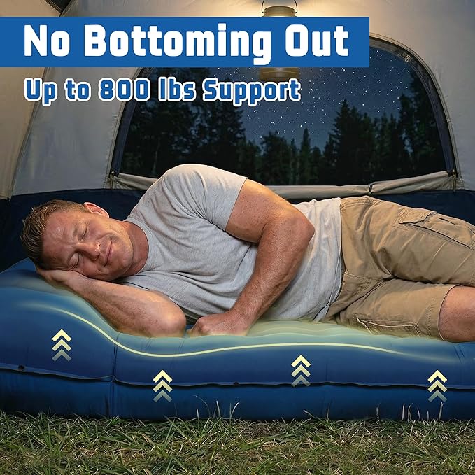 Camping Sleeping Pad for Comfortable Outdoor Sleeping, Lightweight & Inflatable Air Mattress for Hiking, Backpacking, Tent Camping & Road Trips