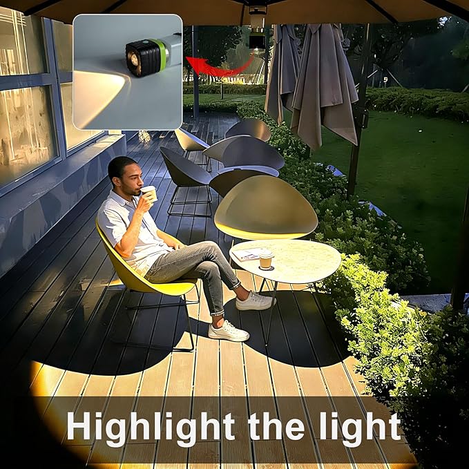 Jarxin 3PCS 3200K Warm Light LED Camping Lantern Rechargeable 1000LM, 4500mAh Power Bank, Flashlight for Hurricane Emergency, Hiking, IP44 Waterproof Lantern(Black)
