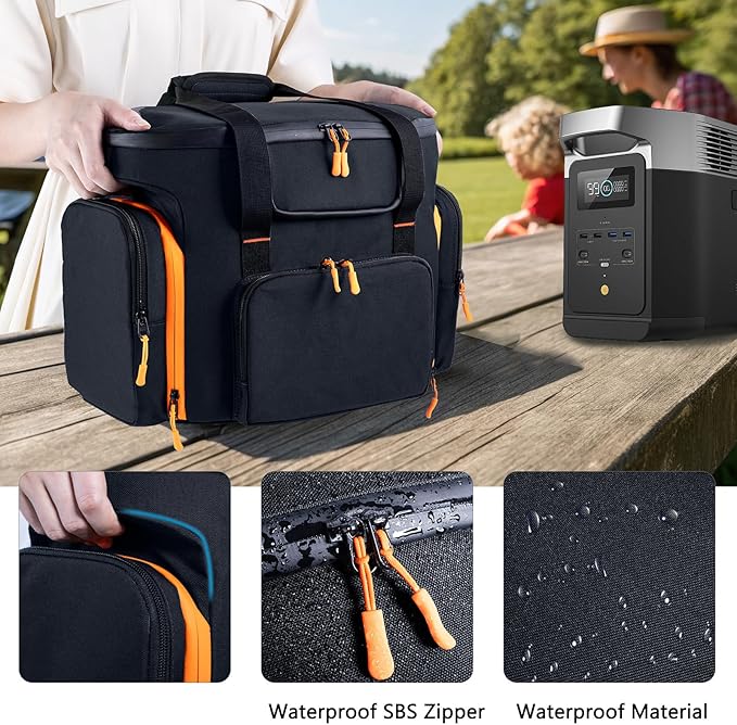 Heavy-Duty Portable Power Station Storage Case Compatible with DELTA 2 Pro Solar Power Bank Carrying Case for Outdoor Camping Essentials Carrying Case Only