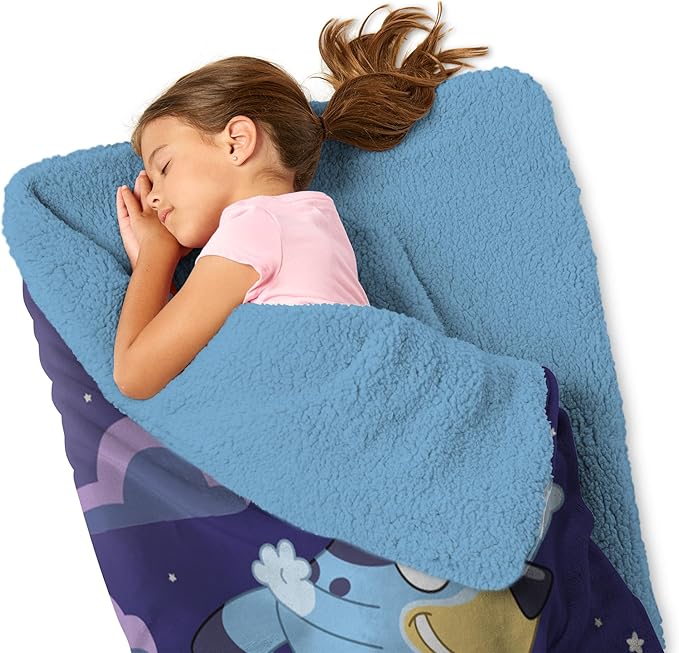 Silk Touch Sherpa Slumber Bag for Boys and Girls, Sleeping Bag with Zipper, 27 x 56 inches
