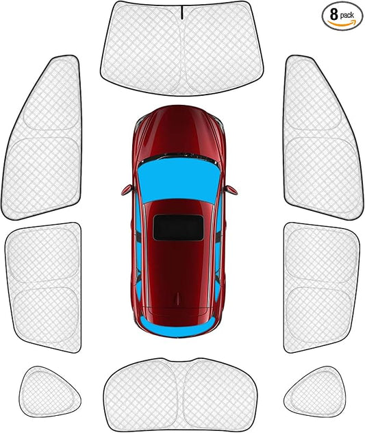 KMF 8pcs Thicken Full Sun Shades for Mazda CX-5 Accessories 2013-2016,Windshield Sunshade Privacy Car Window Covers for Side Rear, UV Block and Blackout for Car Camping Outdoor