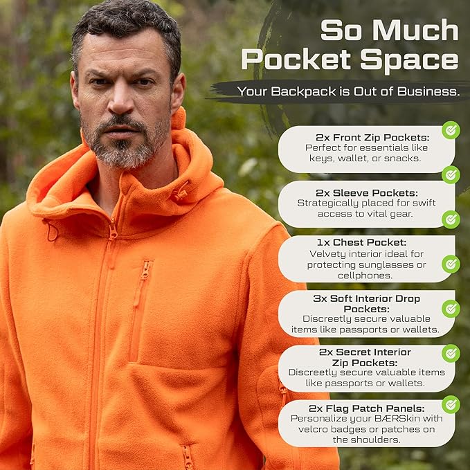 Baerskin Tactical Hoodie Jacket for Men 4.0 - Military Style Fleece Sweater for Cold, Rain, Wind or Snow