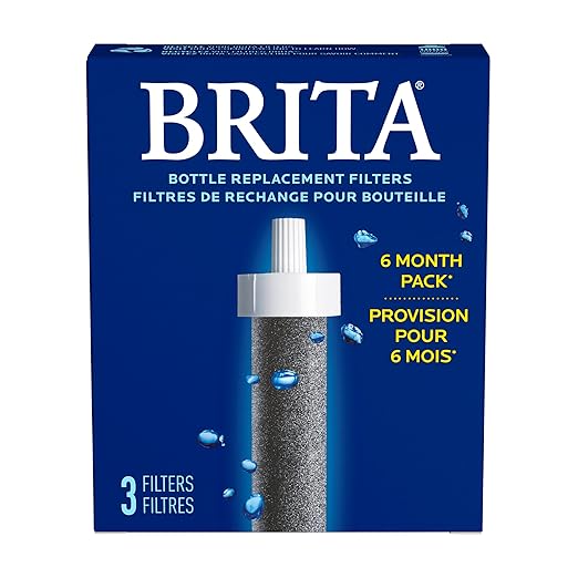 Brita Water Bottle Replacement Filters, BPA-Free, Replaces 1,800 Plastic Water Bottles a Year, Lasts Two Months or 40 Gallons, Includes 3 Filters