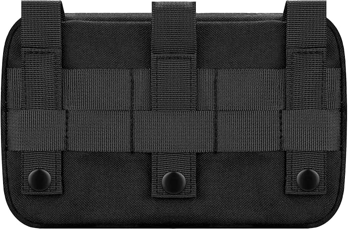 Tactical Molle Admin Pouch with 2 Keychains & US Flag Patch - Laser Cut EDC Modular Pouch for Outdoor, Survival, Daily Carry