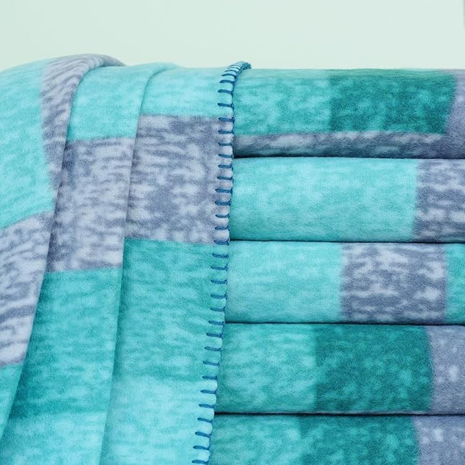 ZYFZCYBL Fleece Throw Blankets for Couch Bulk Lightweight Warm Soft Cozy Blanket 6 Pack Bulk Fleece Blanket Solid for Bed Couch Office Gifts Outdoor 50 x 60 inch Teal and Grey
