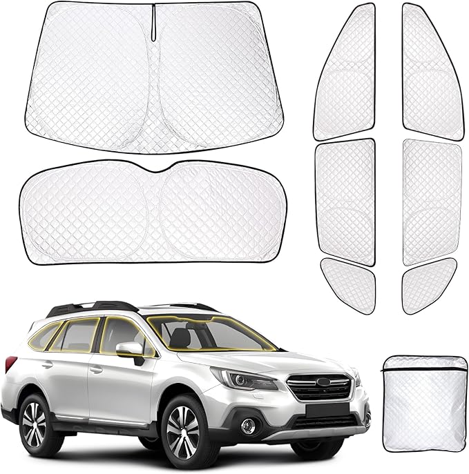 ZATOTOO Car Window Shades Outback 2020-2024 Custom Sun Shades Full Set Front and Rear Windshield Side Triangle Window Covers Total Blackout Privacy UV Protection Heat Blocking for Camping Napping