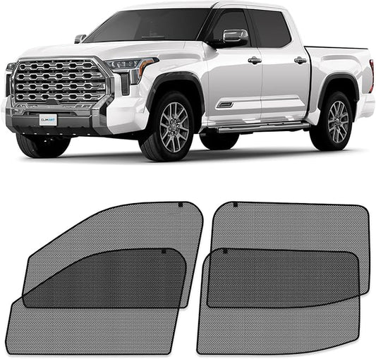 CLIM ART Magnetic Car Window Shades for Toyota Tundra 2022-2026 CrewMax – Custom-Fit Sun Blocker Curtains, Side Window Covers,Essential Car Accessories for Camping,Baby, and Privacy Protection- MS0268