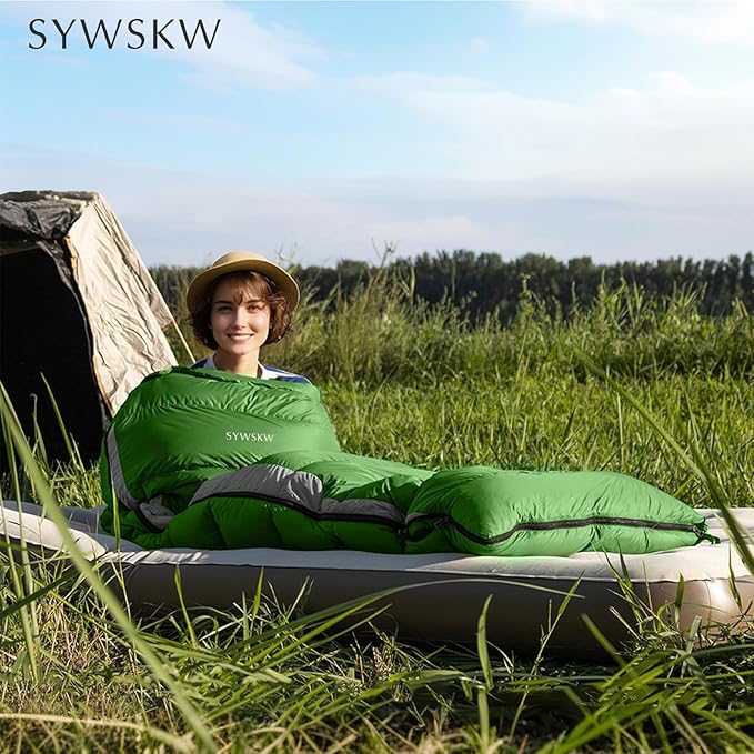 Ultralight Down Sleeping Bag with Pillow,15°F 32°F 46°F Sleeping Bag for Women,Men,Youth Backpacking,Hiking and Camping Outdoor with 680FP Duck Down