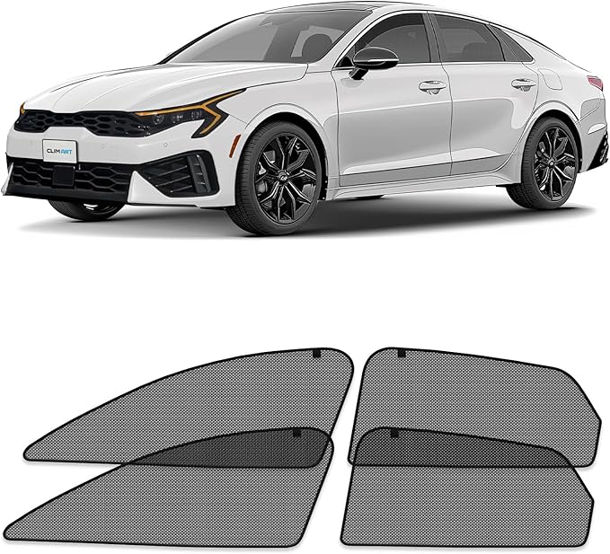 CLIM ART Magnetic Car Window Shades for Kia K-5 2021-2026 – Custom-Fit Sun Blocker Curtains, Side Window Covers, Essential Car Accessories for Camping, Baby, and Privacy Protection - MS0213