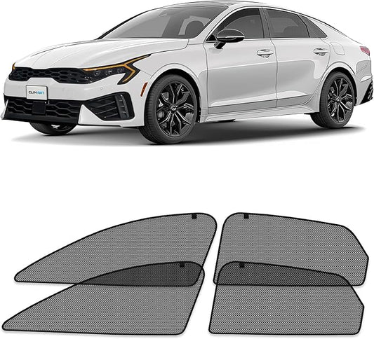 CLIM ART Magnetic Car Window Shades for Kia K-5 2021-2026 – Custom-Fit Sun Blocker Curtains, Side Window Covers, Essential Car Accessories for Camping, Baby, and Privacy Protection - MS0213