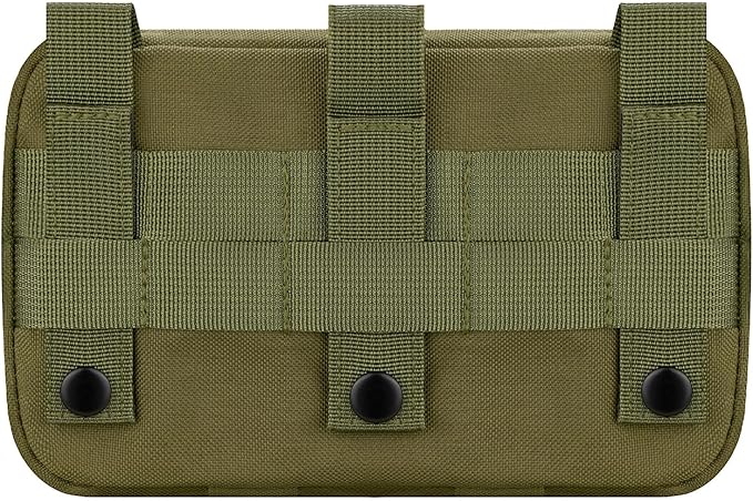 Tactical Molle Admin Pouch with 2 Keychains & US Flag Patch - Laser Cut EDC Modular Pouch for Outdoor, Survival, Daily Carry