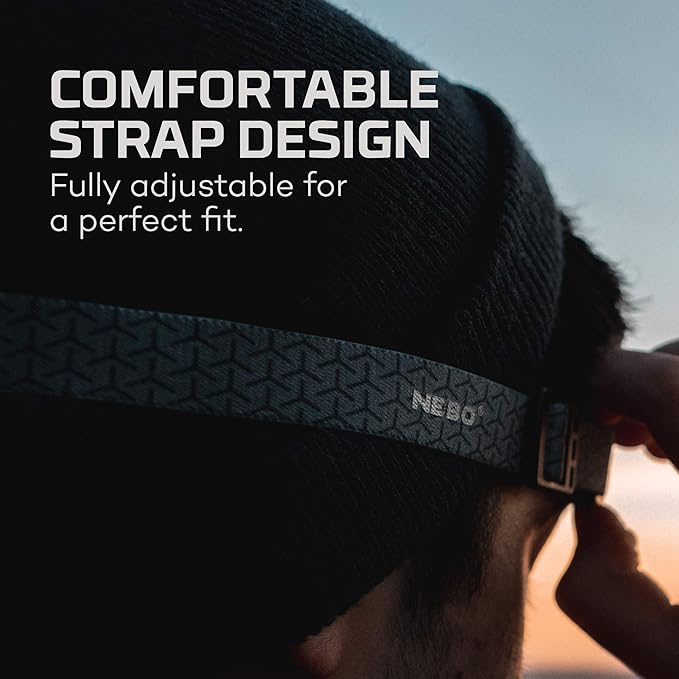 NEBO Einstein Powerful 500 Lumen Headlamp, Compact Low-Profile Headlamp with 5 Light Modes