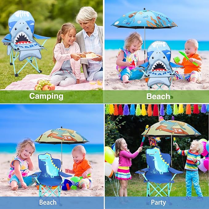 KABOER Kids Outdoor Folding Lawn and Camping Chair with Cup Holder and Carrying Bag, Children's Camping Chairs