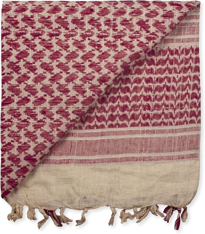 M MCGUIRE GEAR Shemagh Tactical Scarf, Middle Eastern Desert Hood, Bandana, Keffiyeh, Military Style, 100% Cotton, 42" x 42"