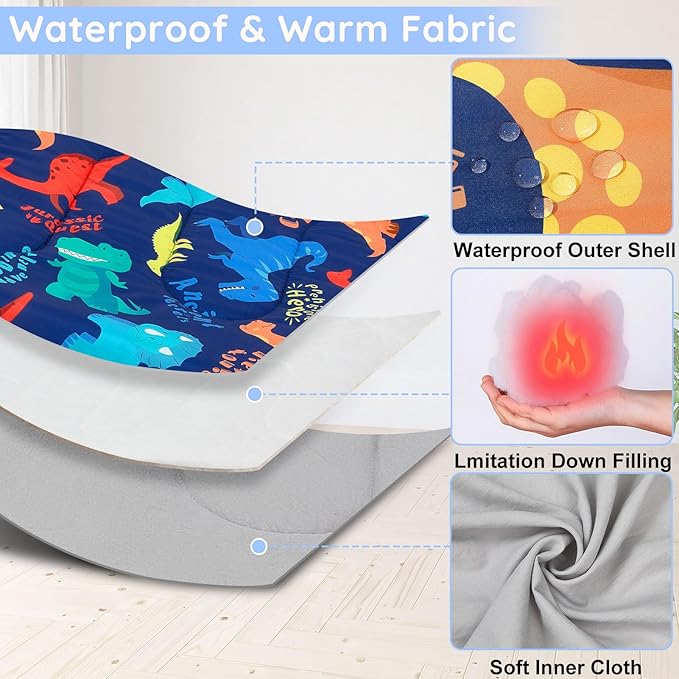 FIOBEE Kids Sleeping Bag for Girls Boys 3 Season Warm & Cool Weather Youth Camping Sleeping Bags with Backpacking Bag Waterproof for Traveling Hiking Indoor Outdoor Camping Essentials