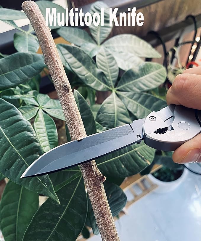 Multitool Wrench With 7 Tools/Pliers/Wire Cutter/Flat Screwdriver/Phillips Screwdriver, Portable Adjustable Pocket Folding Multi Tool Plier Multipurpose Tool (Silver)