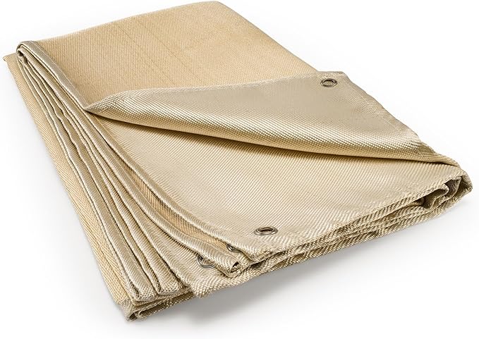 Fiberglass Welding Blanket 4x6 ft - KANHIRO Heavy Duty Heat Resistant Fabric, 1022 °F Fire Resistant Blankets, High Temp Insulation Blanket for Industrial, Smoker, Camping, Grill