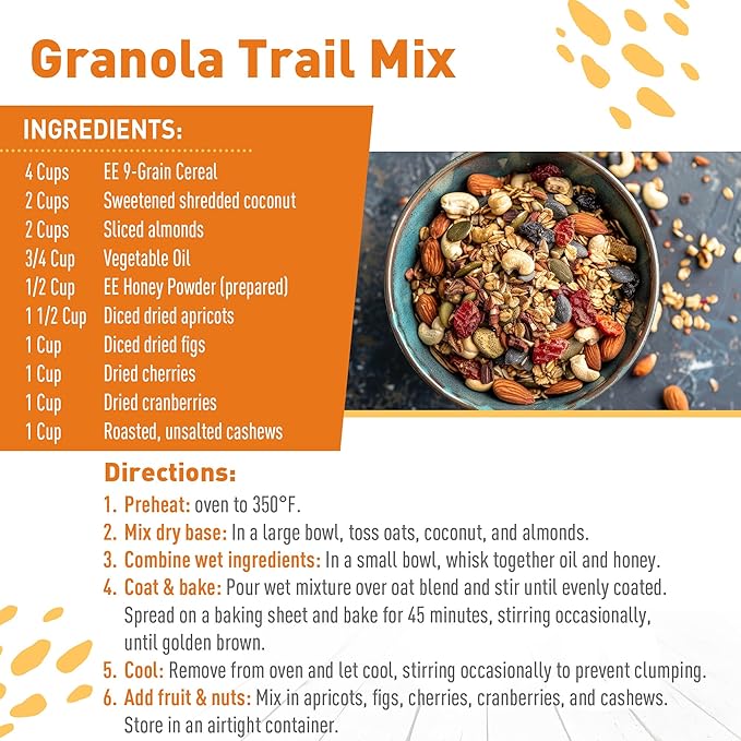 Emergency Essentials 9-Grain Cereal #10 Can - 48 Servings, High-Fiber Whole Grains, Long-Term Food Storage, Shelf-Stable Emergency Breakfast Mix, Bulk Pantry Staple
