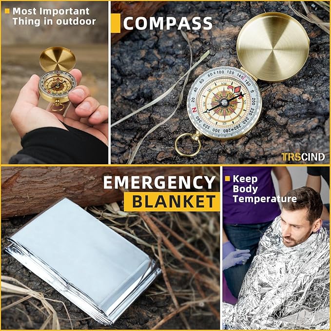 Gifts for Men Dad Husband - Fathers Day, Anniversary Birthday Gifts Idea for Him Boyfriend Man- Survival Kit 14 in 1, Survival Gear and Equipment, Fishing Hunting Camping Accessories, Cool Gadgets