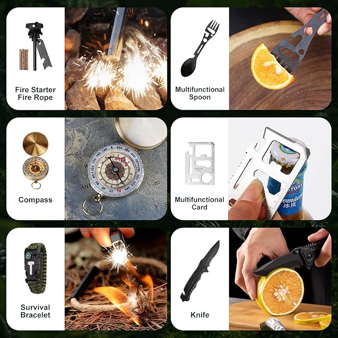 Advent Calendar Survival Kits for Men - 24 Days Christmas Countdown Calendar Emergency Survival Gears Gift for Teen Adult, 2025 Xmas Cool Gadgets for Outdoor Camping Fishing Hunting Adventure