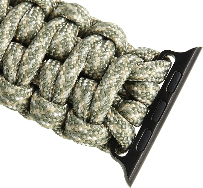 Savior Survival Gear Paracord Watch Band, Compatible with Apple Watch Band 49mm 46mm 45mm 44mm 42mm, iWatch Band Series Ultra 10 9 8 7 6 5 4 3 2 1 SE, Adjustable strap for men ( Digital Camo, X-Large)