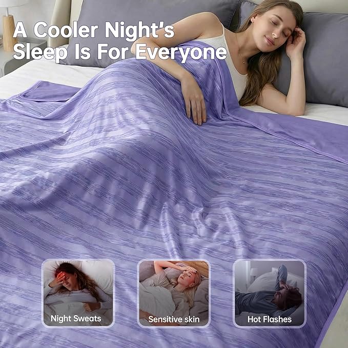 Guohaoi Cooling Throw Blanket for Hot Sleepers,Arc-Chill Q-Max >0.5 Cool Fiber,100% Oeko-Tex Certified Lightweight Summer Cool Blanket for Travel/Outdoor Ultra Cold Breathable,50''x70''