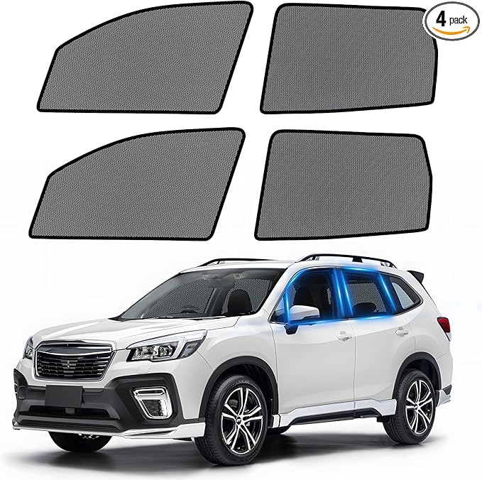 ZATOOTO Car Window Shades for Forester 2019-2023, 4 Pack Forester Sun Shade Side Window, Breathable Mesh Car Window Screen for Camping Napping Baby UV Protection