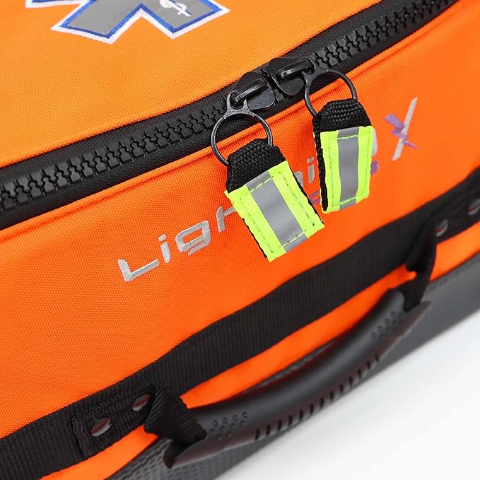 Lightning X Personalized Modular Oxygen Trauma Bag w/Hidden Cylinder Compartment, Accessory Pouches & Custom Embroidered Name Or Logo - LXMB65 Orange
