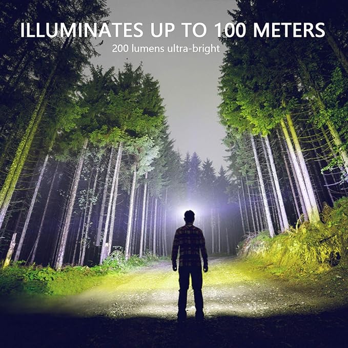 Vekkia Ultra Bright LED Headlamp Flashlight (2 Pack), White and Red Light Headlight with Adjustable Headband, IPX6 Waterproof Head Lamp for Outdoors,Camping,Running,Cycling,Hiking. Batteries Included