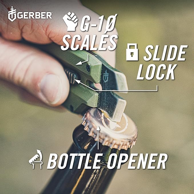Gerber Gear Prybrid Multi Tool Utility Pocket Knife, Utility EDC Razor Knife with Retractable Blade and Pry Bar, Grey G10 no Clip