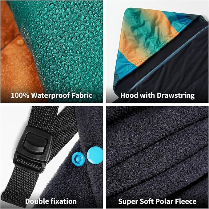 Waterproof Stadium Blanket, Fleece Camping Blanket Wearable Soft Warm Camp Blanket for Outdoor Camping, Picnic, Stadium, Sports, Beach, Car