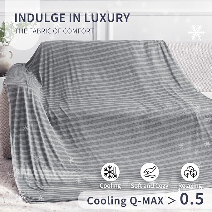 Guohaoi Cooling Blanket (90"x108"King Size) for Hot Sleepers,Absorbs Heat to Keep Body Cool for Night Sweats,100% Oeko-Tex Certified Cool Fiber,Breathable,Comfortable,All-Season.
