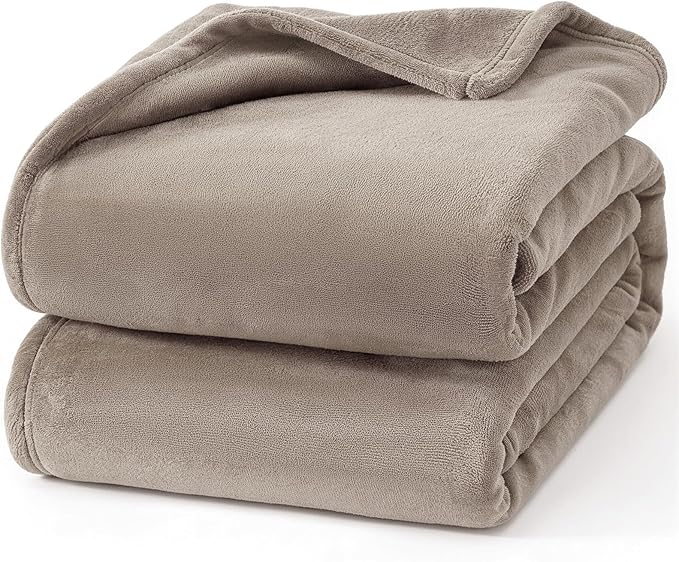 Hansleep Fleece Mocha Brown Throw Blanket, Super Soft Flannel Fuzzy Plush Cozy Blanket for All Seasons, Mocha Brown, Throw 50x60 Inches