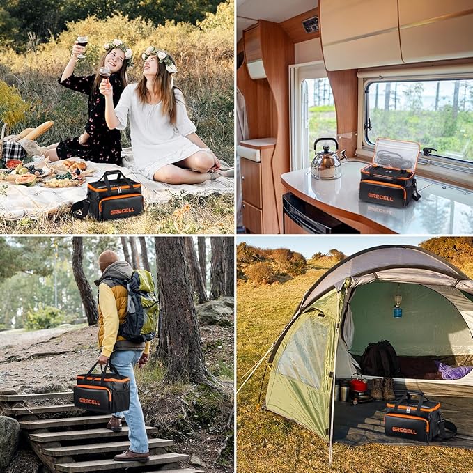 Fire-proof Carrying Case Bag Compatible with Jackery Explorer240/300/160/500/Anker521 Portable Power Station, Waterproof Camping Travel Storage Case Bag Multi-Pockets for Charging Cable and Accessory