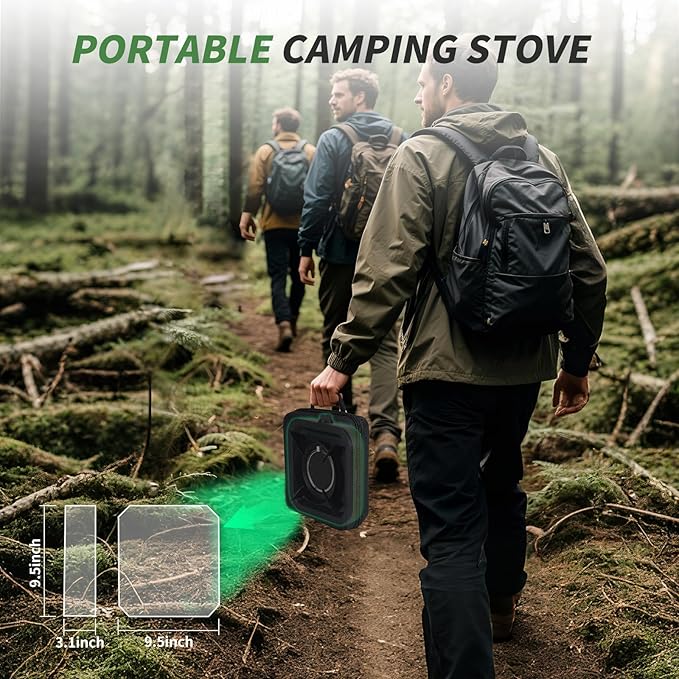 Cothb X Portable Propane Camping Stove - Single Burner Propane Camp Stove with 10.6 Inch Carry Bag, Windproof Design & Gas Hose for Outdoor Camping, Tailgating, Fishing, Hunting