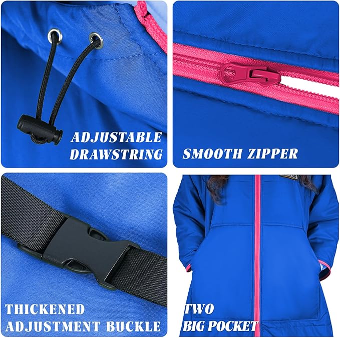 Camping Blanket Poncho, Large Wearable Blankets, 75 x 55 inch Cape, Windproof & Water-Repellent, Portable & Warm, for Outdoor, Sports, Travel, Car