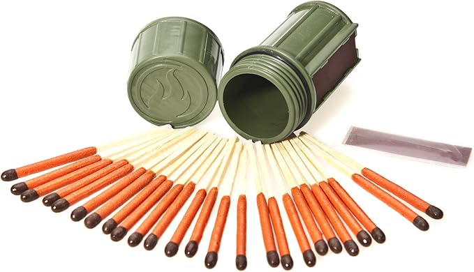 UCO Stormproof Match Kit with Waterproof Case, 25 Stormproof Matches and 3 Strikers