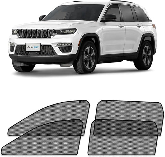 CLIM ART Magnetic Car Window Shades for Jeep Grand Cherokee 2022-2026 – Custom-Fit Sun Blocker Curtains, Side Window Covers, Essential Car Accessories for Camping, Baby and Privacy Protection - MS0193