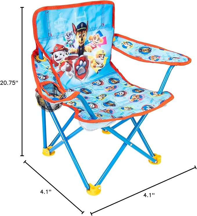 Paw Patrol Kids Camping Chair, Camp Fold N Go Chair with Carry Bag
