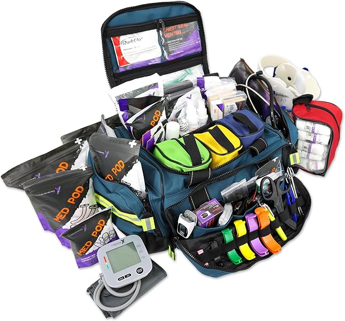 Lightning X Premium Stocked Modular EMS/EMT Trauma First Aid Responder Medical Bag + Kit