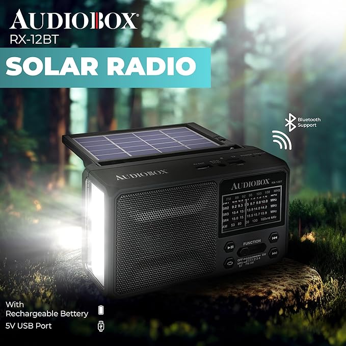 Audiobox RX-12BT Multiband Solar Emergency Radio
