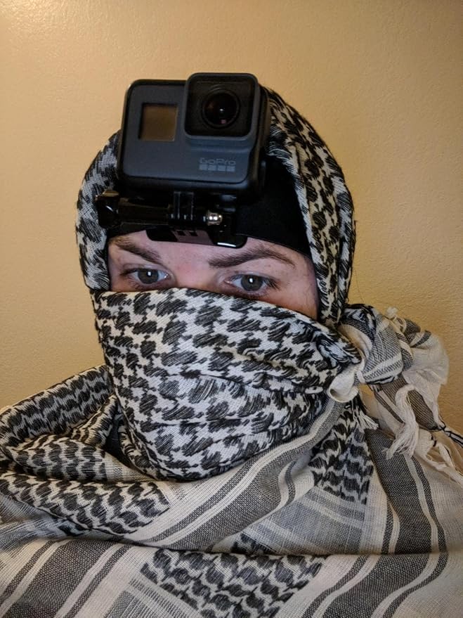 Explore Land Cotton Shemagh Keffiyeh Tactical Desert Scarf Neck Head Wrap with Tassel for Men Women